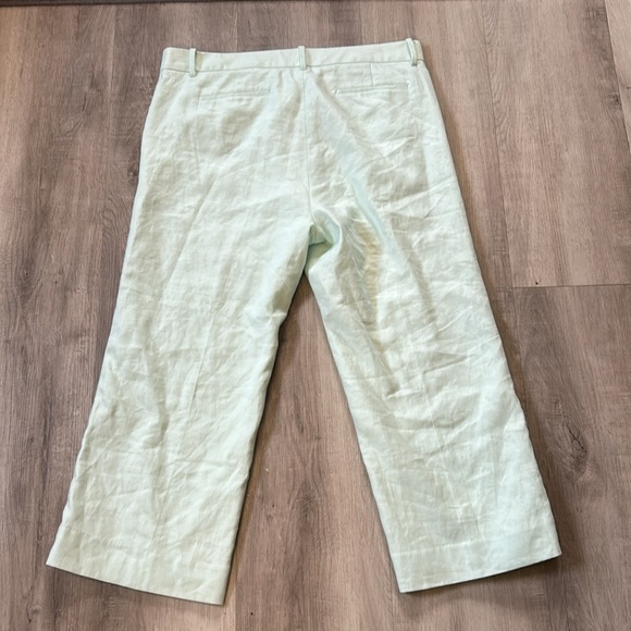 NWT J. Crew Mint Green Linen Cropped Pants Sz 16 - Picture 7 of 10